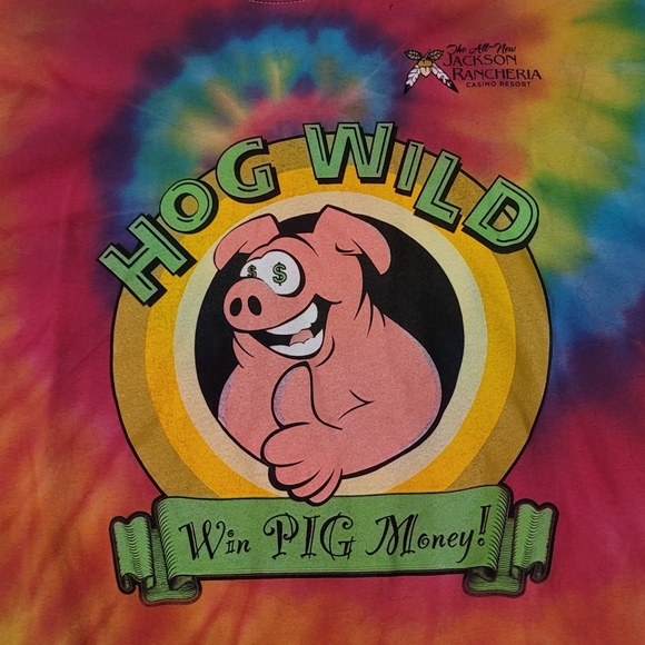 Vintage Jackson Rancheria Casino Hog Wild Tie Dye T Shirt - Picture 5 of 5